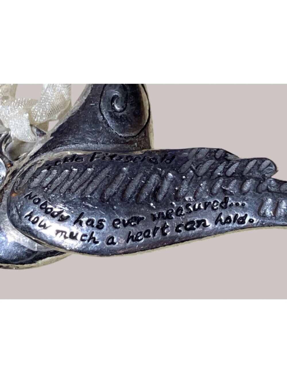 Zelda Fitzgerald Pweter Dove Christmas Ornament 4 3/4” by Seasons of Cannon Fall - Picture 3 of 11